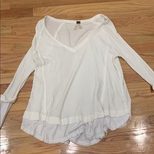 Free people white long sleeved
